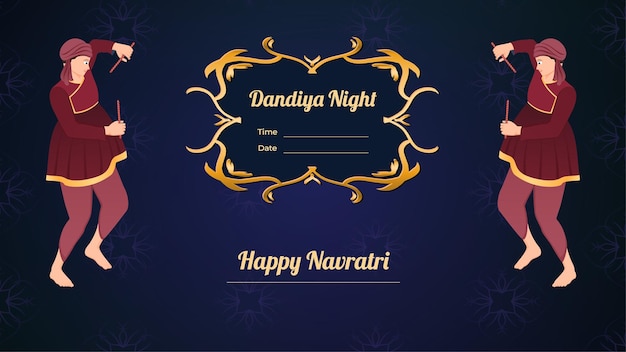 Dandiya vector banner, Happy Navratri.