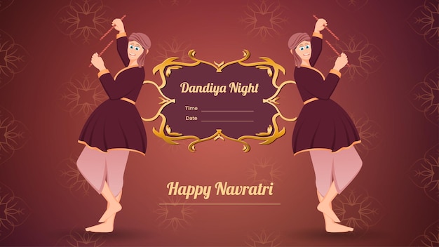 Dandiya vector banner, Happy Navratri.