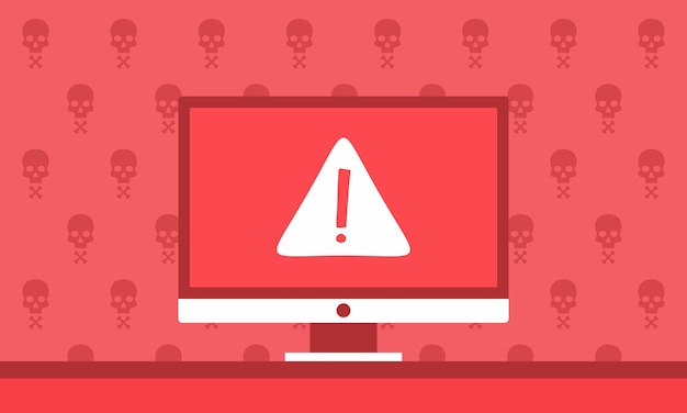 Danger Alert Notification On Computer for Website Banner