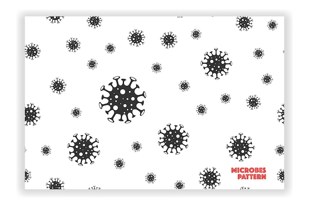 Vector danger bacteria biology organisms seamless pattern medical genetics bacteriological microorganism virus infection ebola epidemic sick flat vector illustration