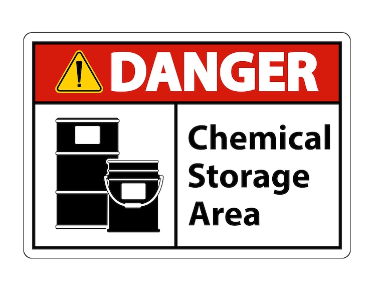 Vector danger chemical storage symbol sign isolate on transparent backgroundvector illustration