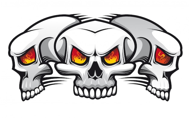 Danger evil skulls as a tattoo isolated on white