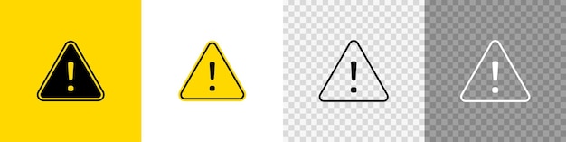 Danger exclamation triangle sing simbol Warning icon set vector