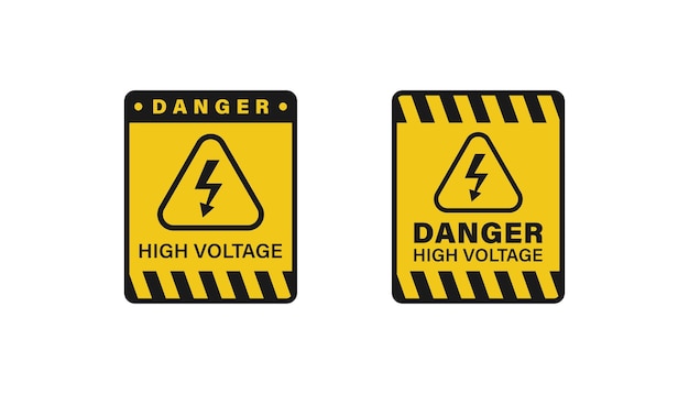 Danger high voltage sign board vector