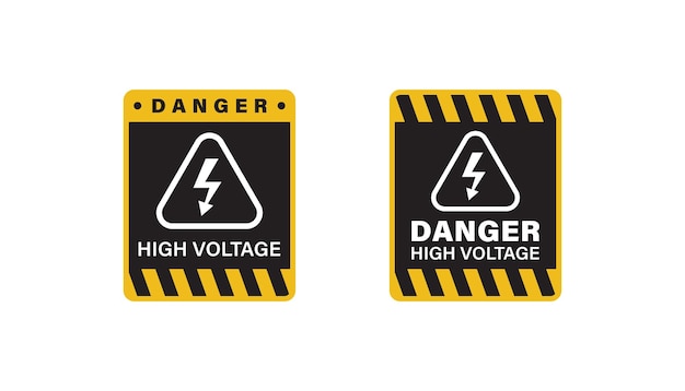 Vector danger high voltage sign board vector