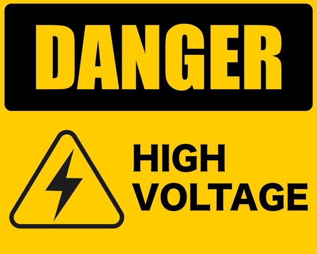 Vector danger high voltage sign danger sign board stock illustration