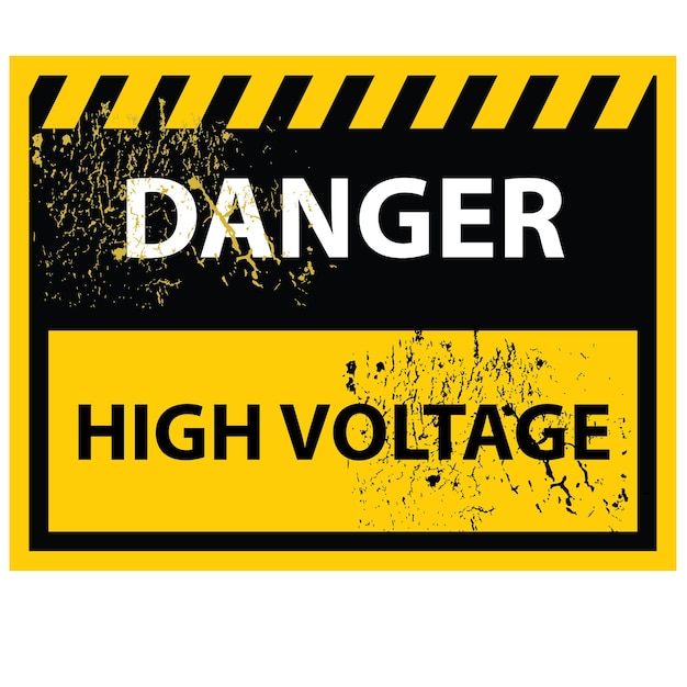 Vector danger high voltage sign and sticker vector