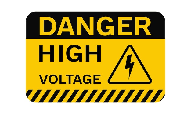 Danger hight voltage signs with warning message for industrial areas