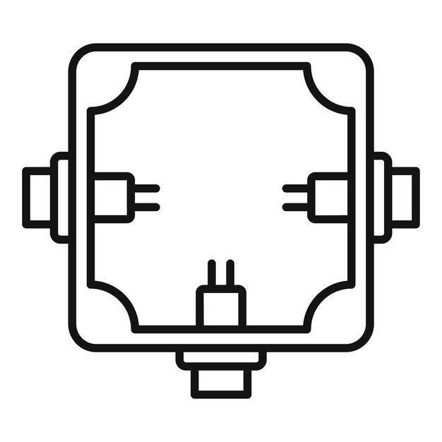 Вектор Вектор контура значка распределительной коробки опасности электрический переключатель управляющий ноутбук