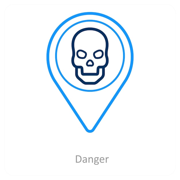 danger and location icon concept
