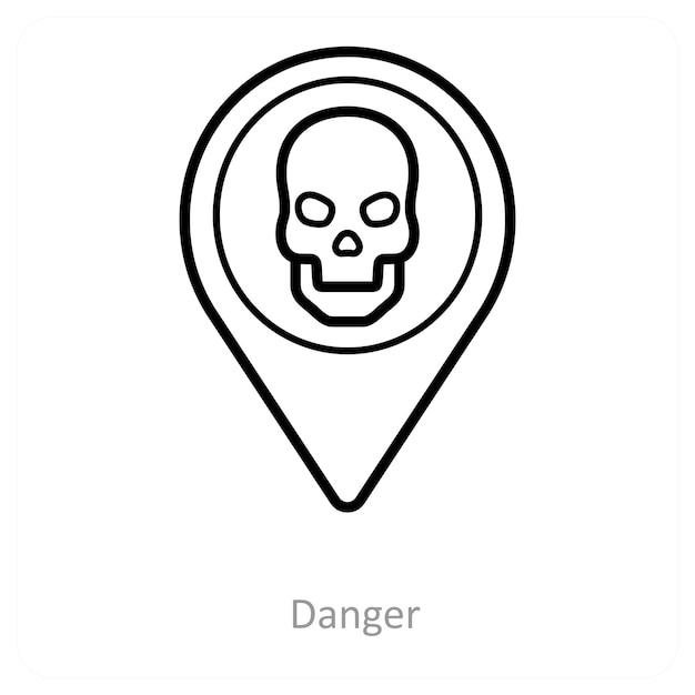 danger and location icon concept