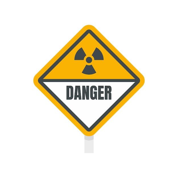 Vector danger radiation zone sign icon flat illustration of danger radiation zone sign vector icon isolated on white background