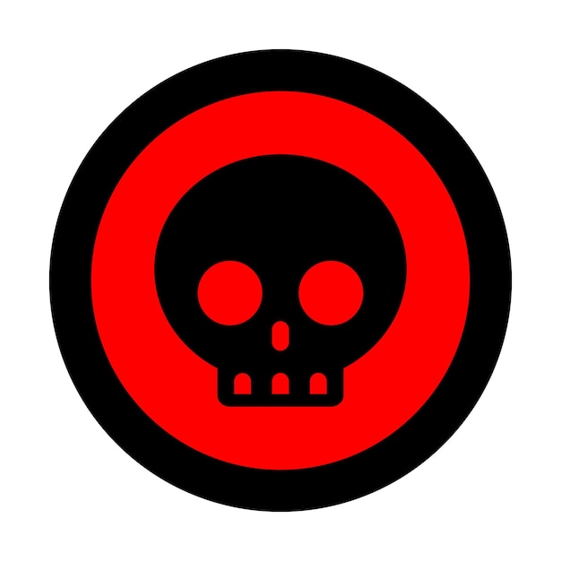 danger red circle skull warning sign of caution hazard traffic toxic poison icon symbol isolated