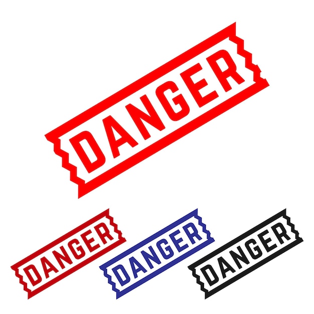 Danger Rubber stamp Design Art Illustration