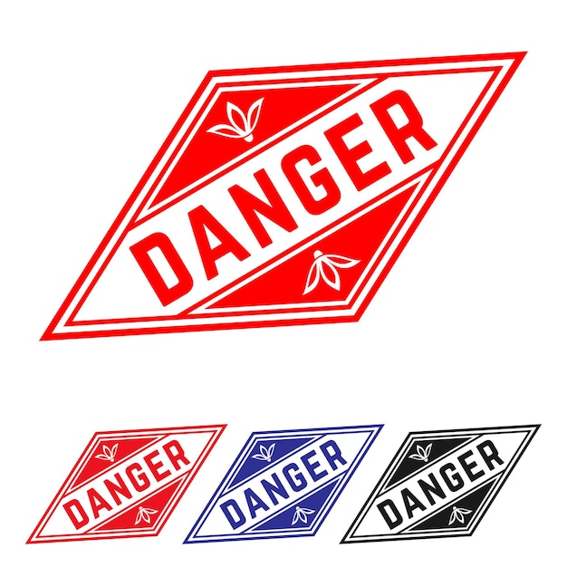 Vector danger rubber stamp design art illustration