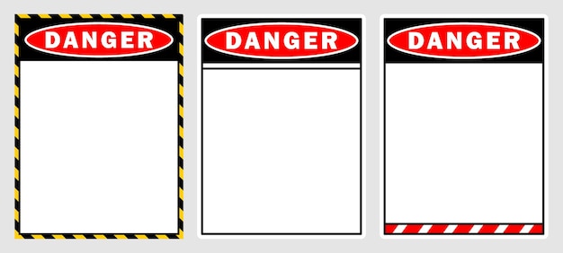 Danger sign caution warning lines printable poster banner copy text space area template design