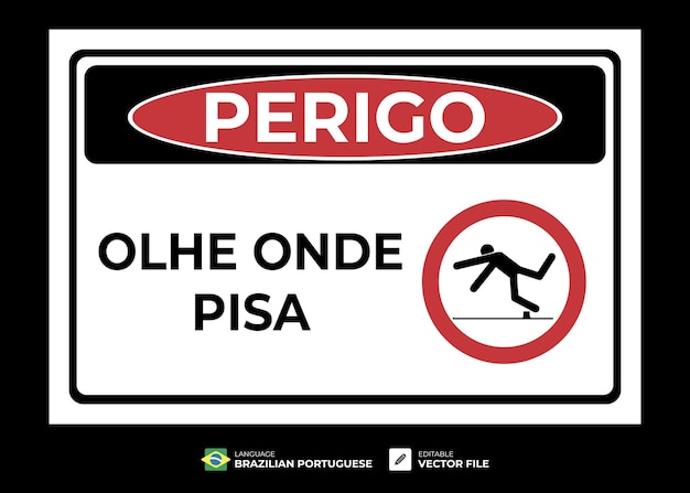 Vettore segnale di pericolo attenzione dove metti i piedi