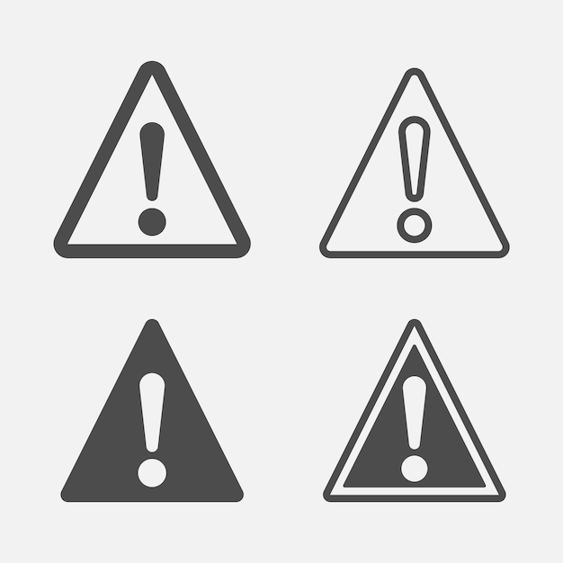 Danger simple icon set Caution oncept Vector illustration