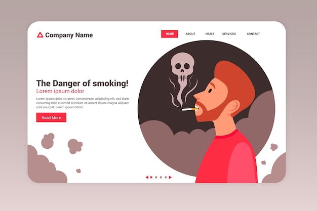 Danger of smoking - landing page