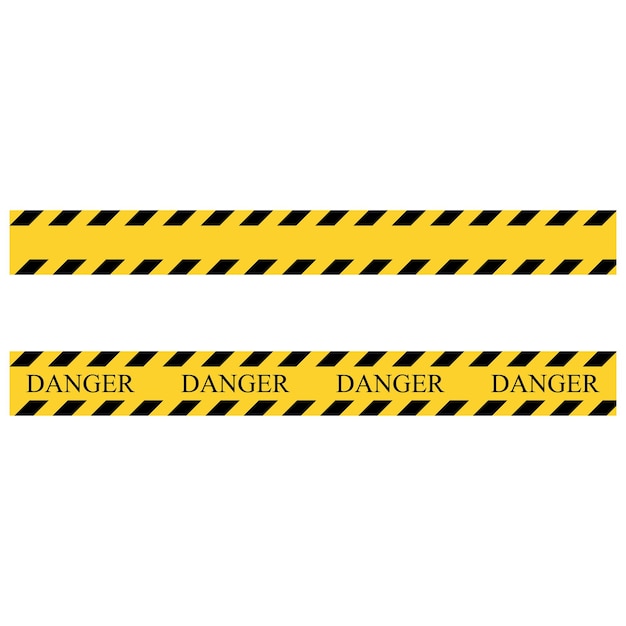 Vector danger stripe yellow and black set stripes