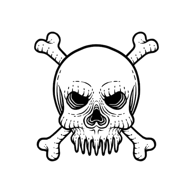 Vector danger symbol skull