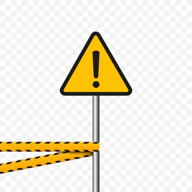 Danger symbol. Triangle on transparent background. Warning sign High voltage, danger. 