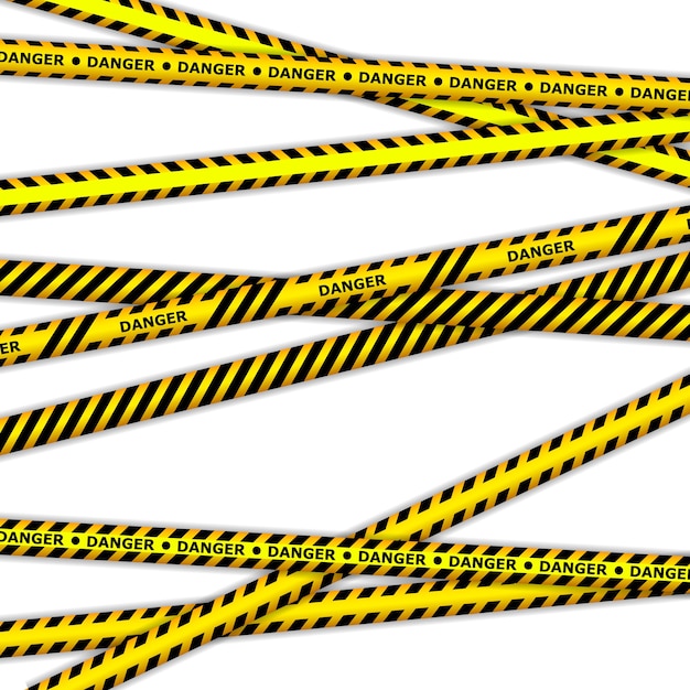 Danger tapes. Warning tapes. Police line and do not cross. Barricade tape.