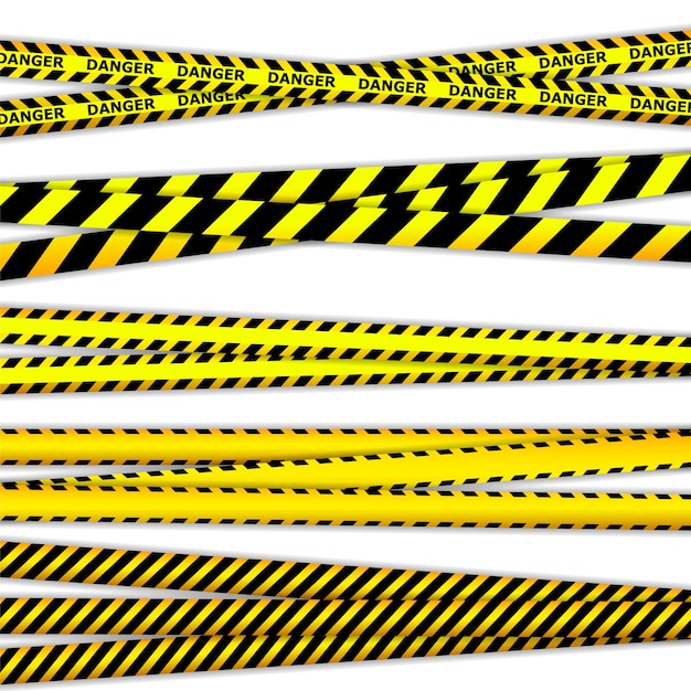 Danger tapes. Warning tapes. Police line and do not cross. Barricade tape.