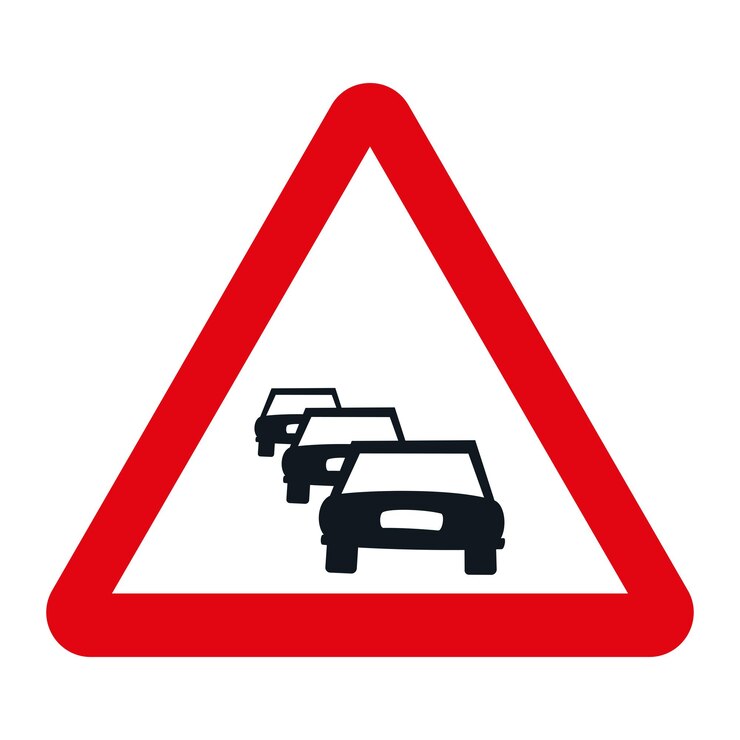DANGER TRAFFIC SIGNS OF SPAIN P31 Traffic congestion