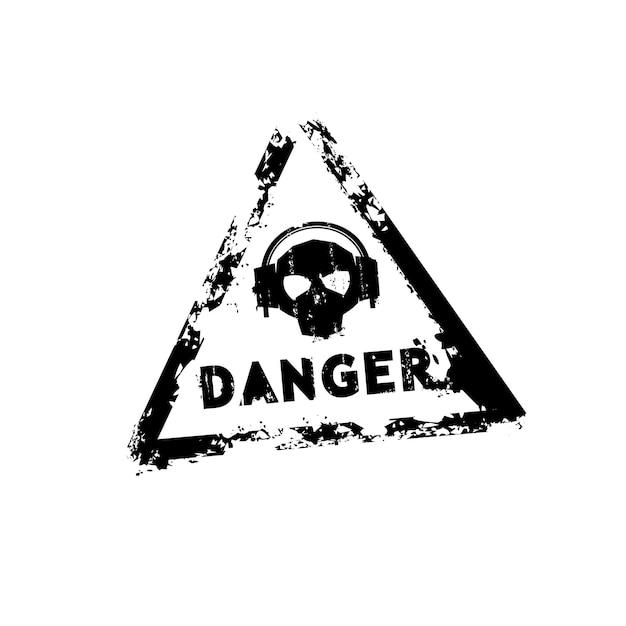 Vector danger vector rubber stamp template