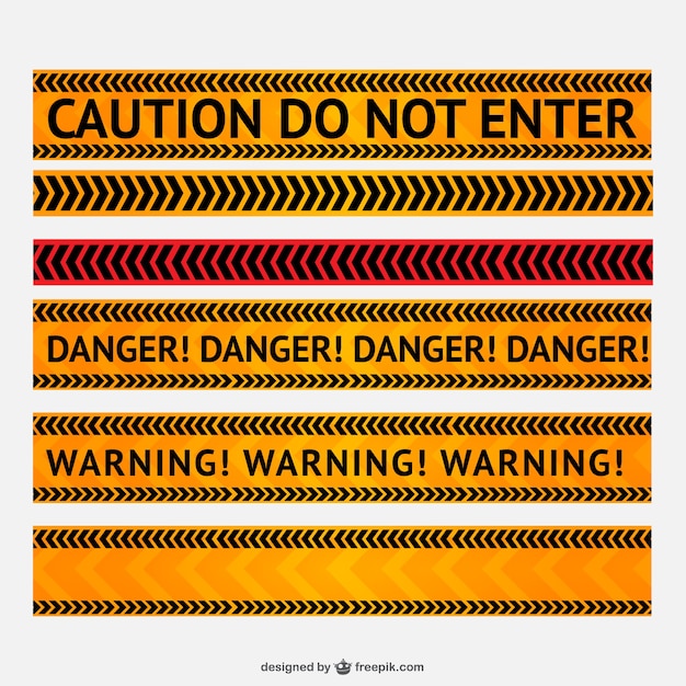 Vector danger and warning line vector