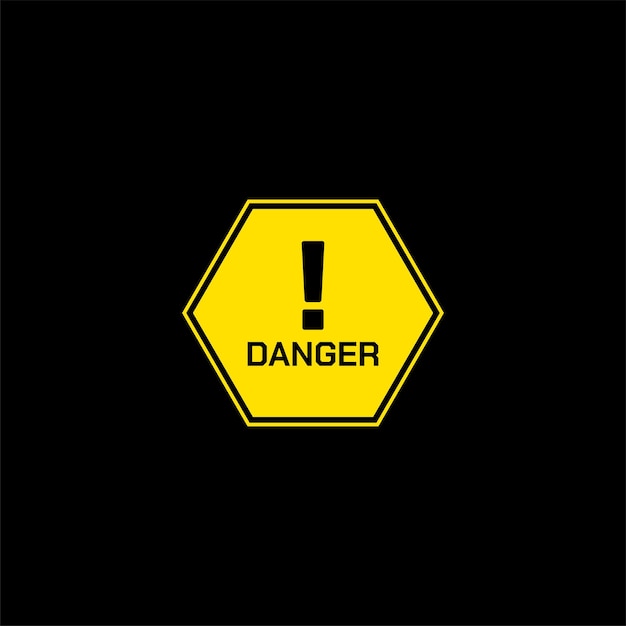 Danger warning yellow sign vector