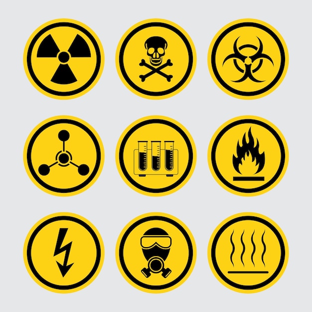 Vector danger warning yellow sign