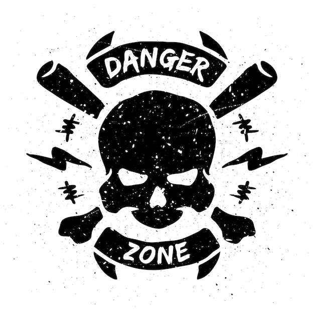 Danger zone emblem in grunge style