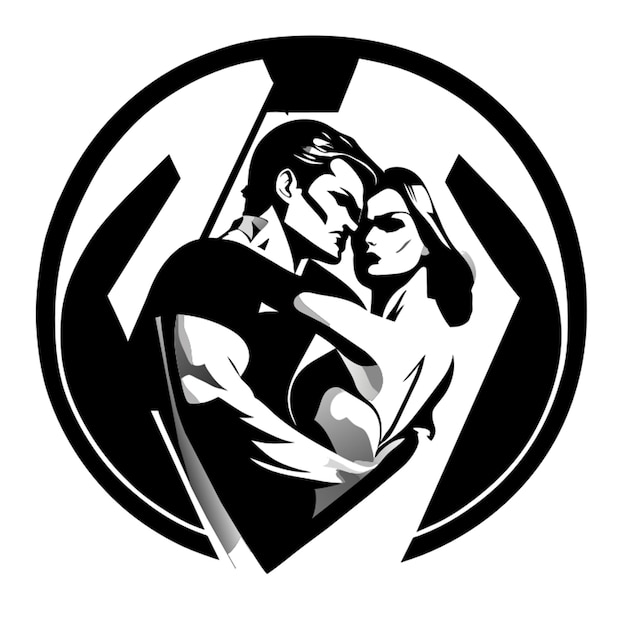 Dangerous relations art strip style logo vector illustration
