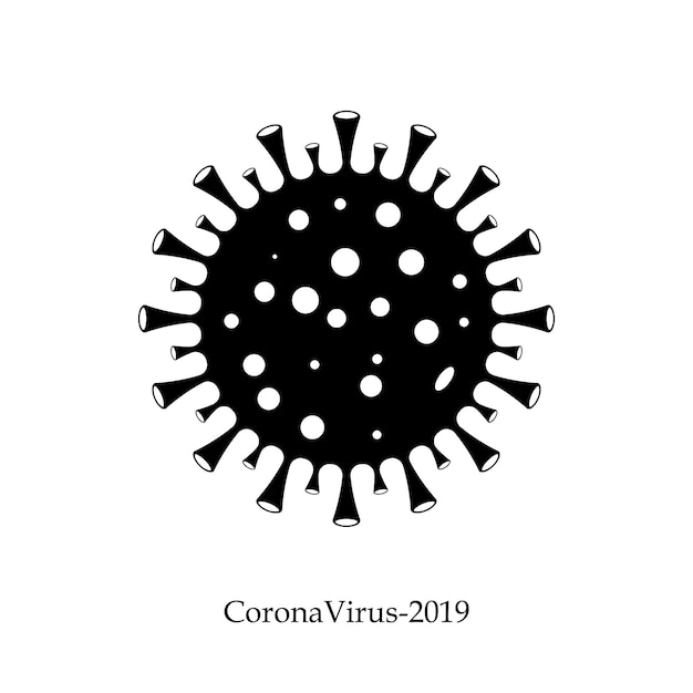 Dangerous virus icon illustration. Crown virus warning sign logo concept isolated on white background. COVID 19. Illustration of a dangerous virus icon. Pandemic. Vector