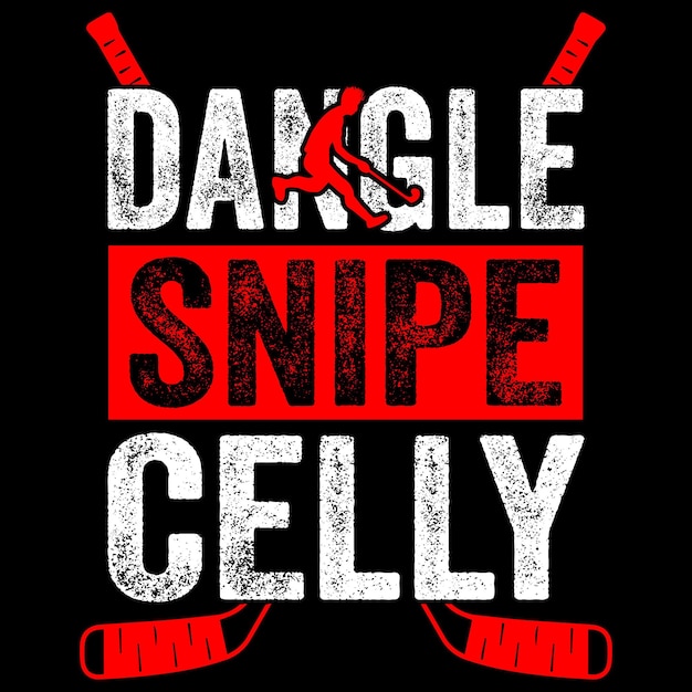 Vector dangle snipe celly hockey tshirt design template
