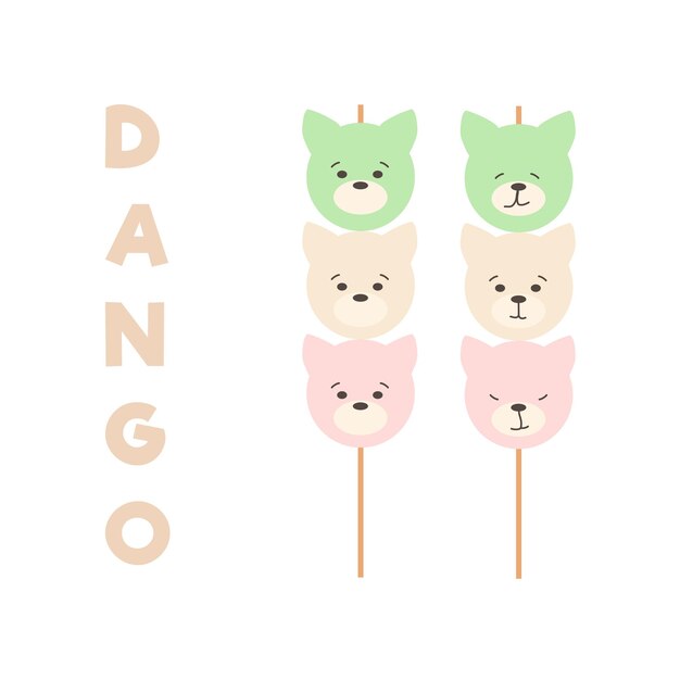 Vector dango asianfood poster