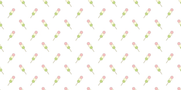 경단 일본 음식 원활한 패턴 평면 디자인 낙서