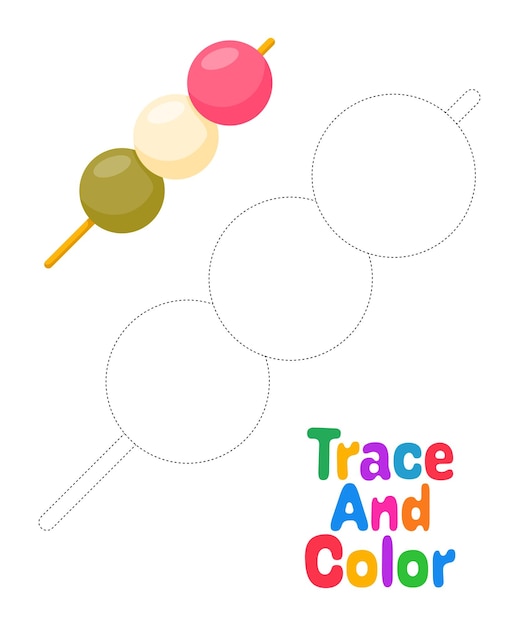 Dango tracing worksheet for kids