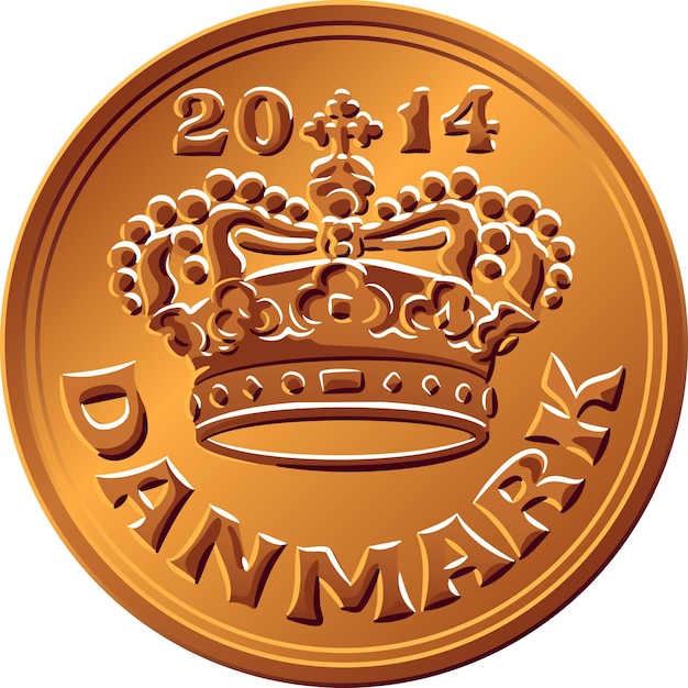 Danish money tinbronze  ore coin krone official currency of denmark greenland and the faroe islands
