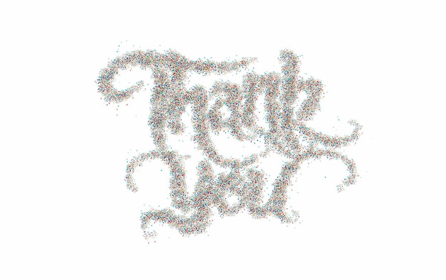 Dank u Particle Hand belettering typografische vector Design.