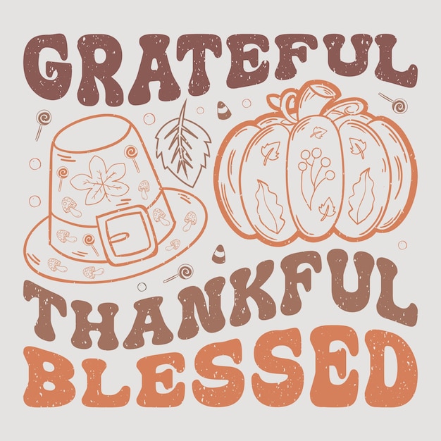 Vector dankbaar dankbaar gezegend thanksgiving sublimatie ontwerp vectorafbeelding