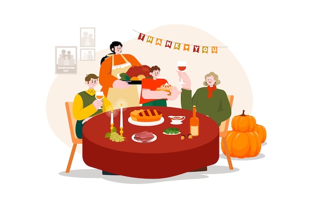 Dankzeggingsdag illustratie concept