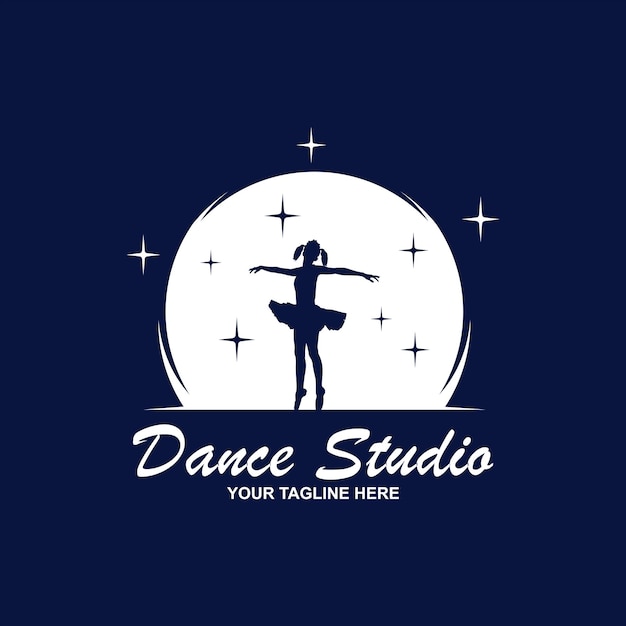 Dansstudio logo ontwerp. vector lichaamsvorm logo. dans pictogram concept.