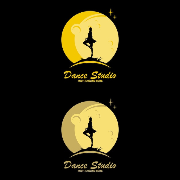 Dansstudio logo ontwerp. Vector lichaamsvorm logo. Dans pictogram concept.