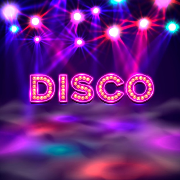 Dansvloerbanner, uithangbord met discotekst. vector illustratie