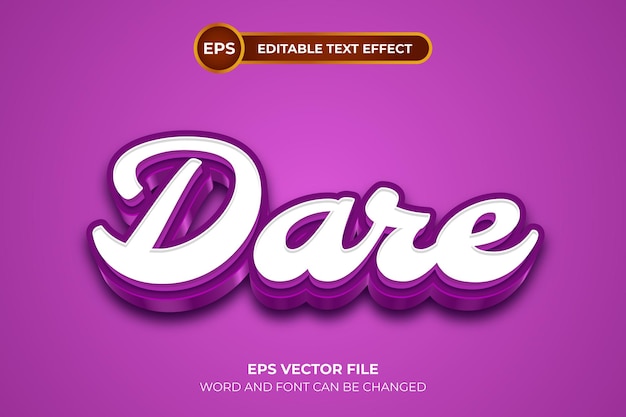 Dare editable text effect template