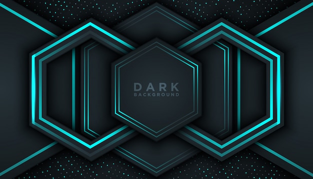 Vector dark abstract background with dark blue overlap layers