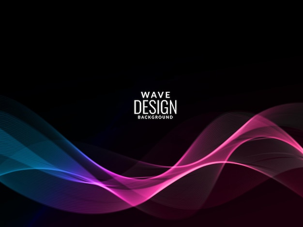 Vector dark abstract background with flowing colorful wave background pattern